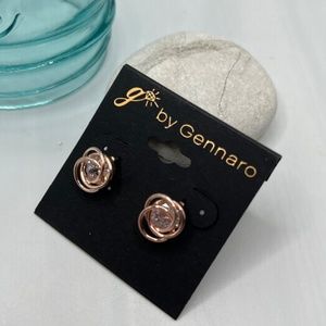 G by Gennaro Rose Gold Crystal Knot Post Earrings $12ea / 3 for $20